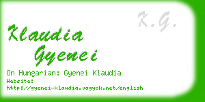 klaudia gyenei business card